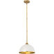Landry 1 Light 14 inch Matte White and Rubbed Brass Pendant Ceiling Light