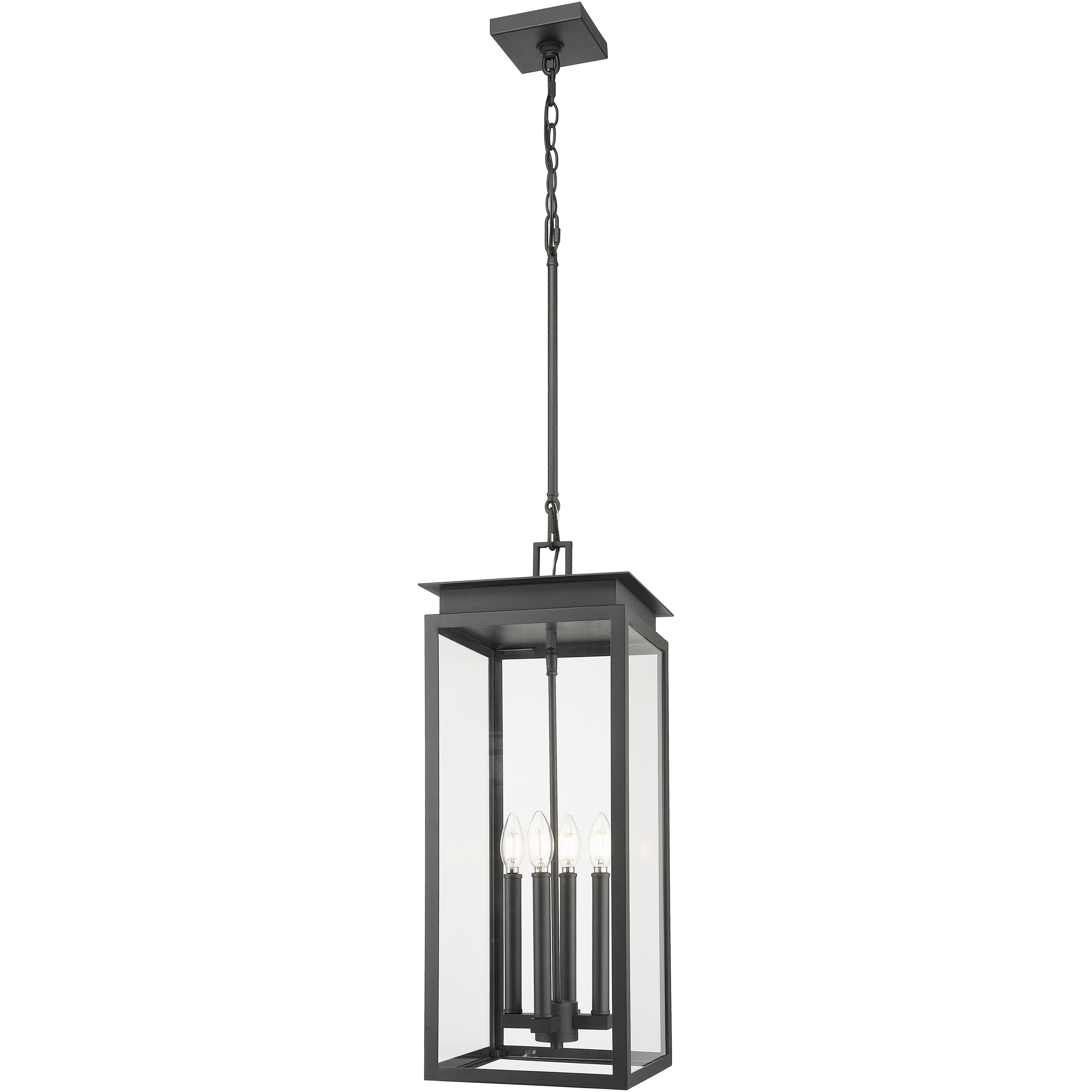 Nova 4 Light 10.5 inch Black Outdoor Chain Mount Ceiling Fixture