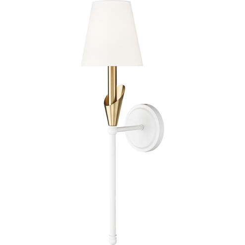 Claudelle Wall Sconce Wall Light in Textured White and Modern Gold