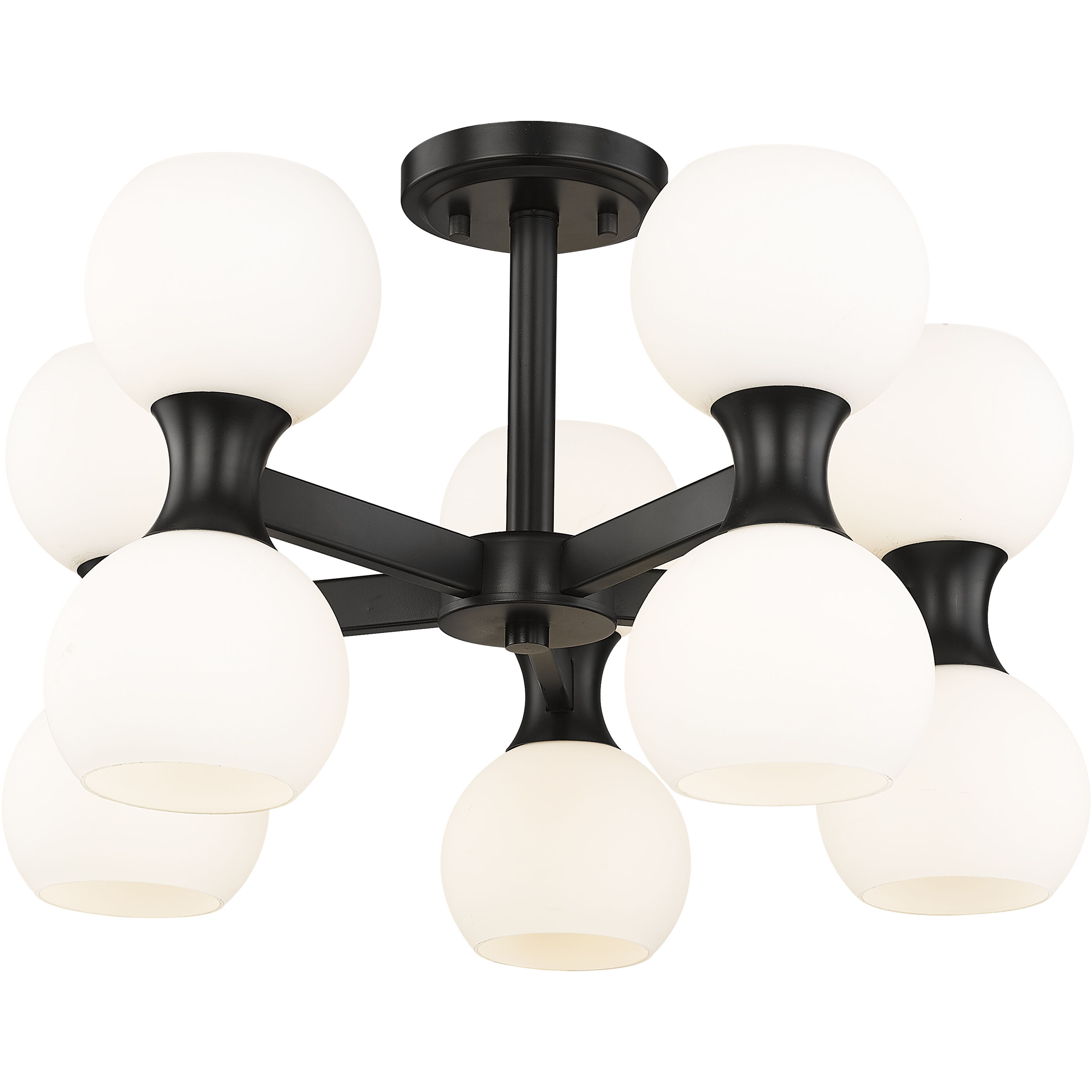 Artemis 10 Light 21 inch Matte Black Semi Flush Mount Ceiling Light