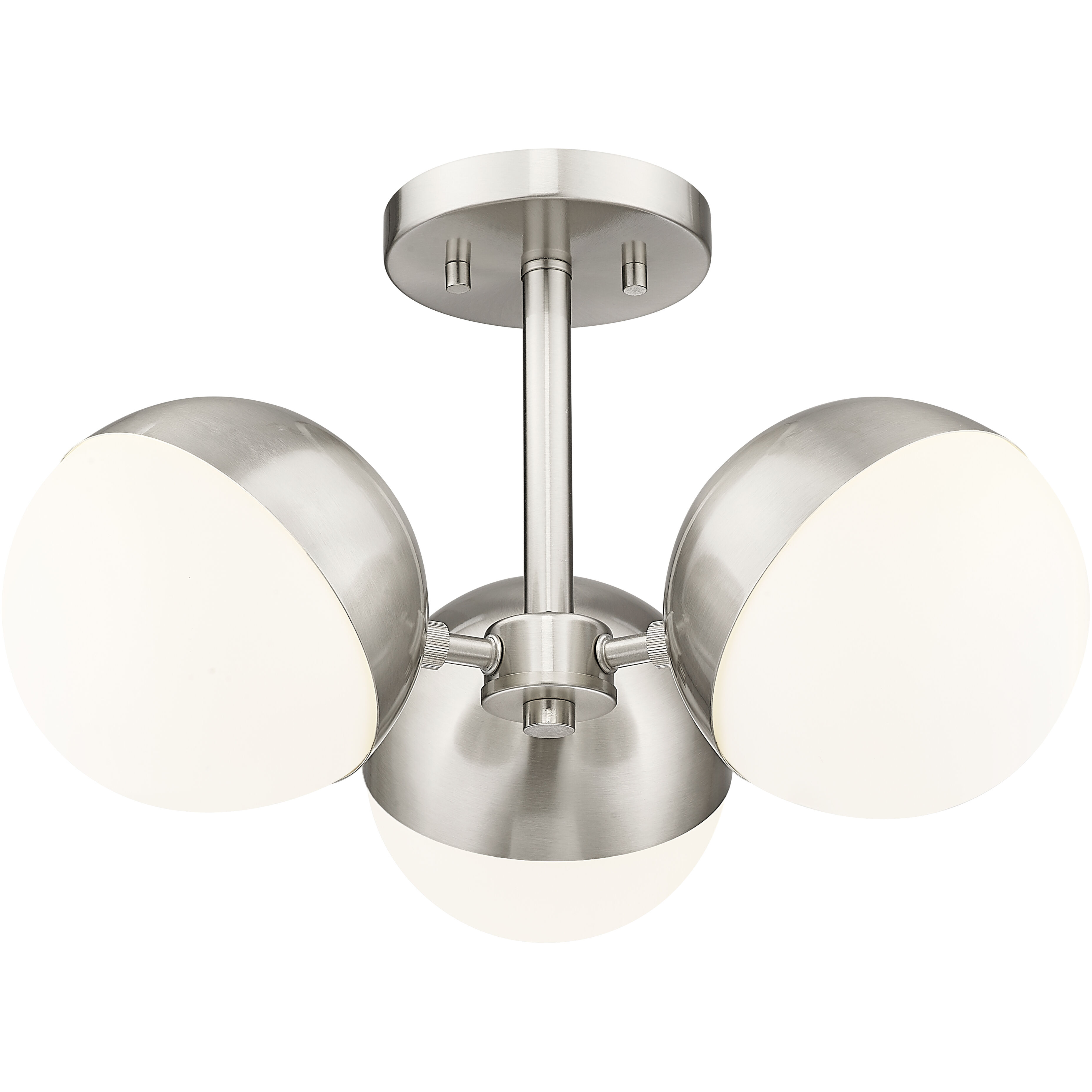 Realm Sphere 3 Light 17.25 inch Brushed Nickel Semi Flush Mount Ceiling Light