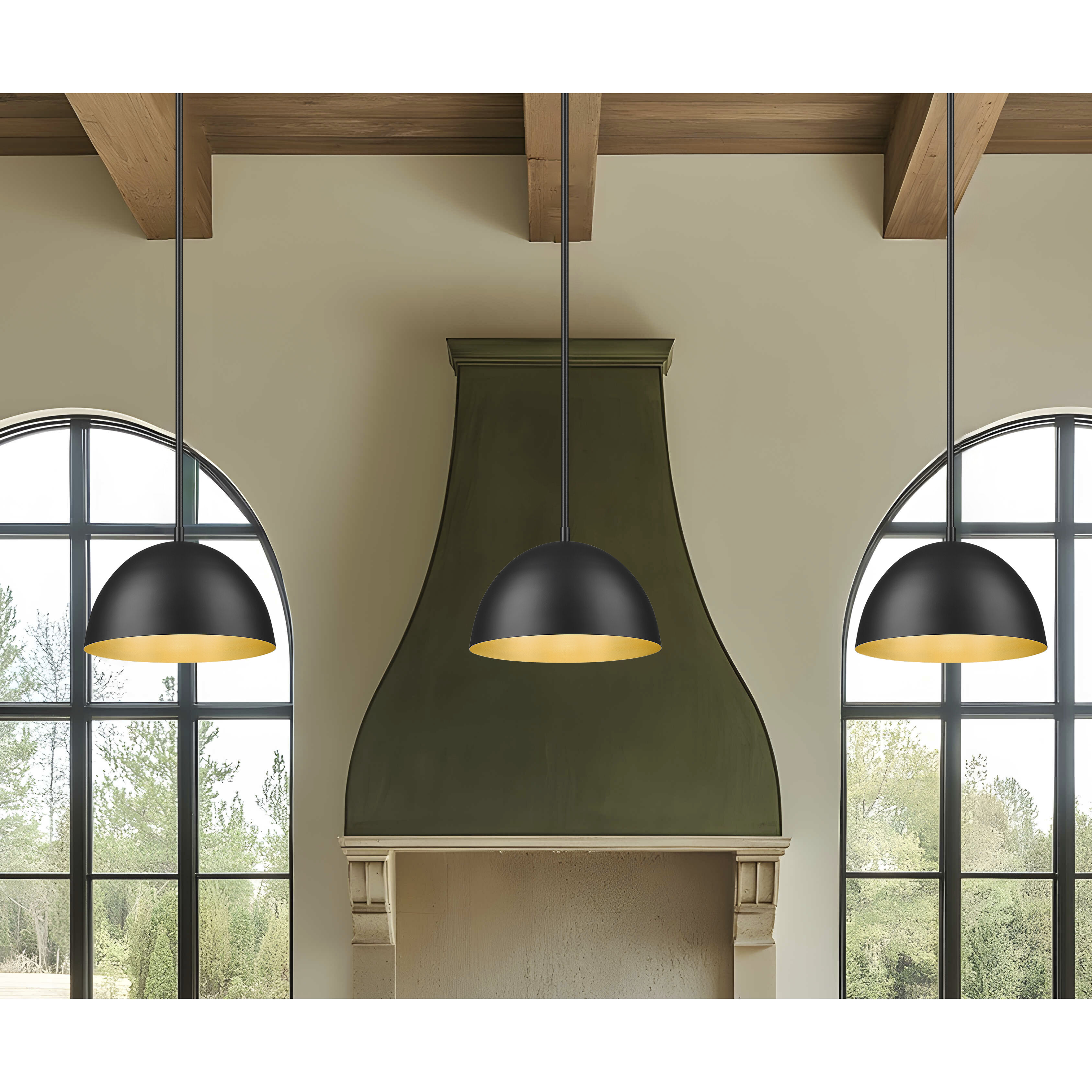 Vega 1 Light 12 inch Matte Black Pendant Ceiling Light