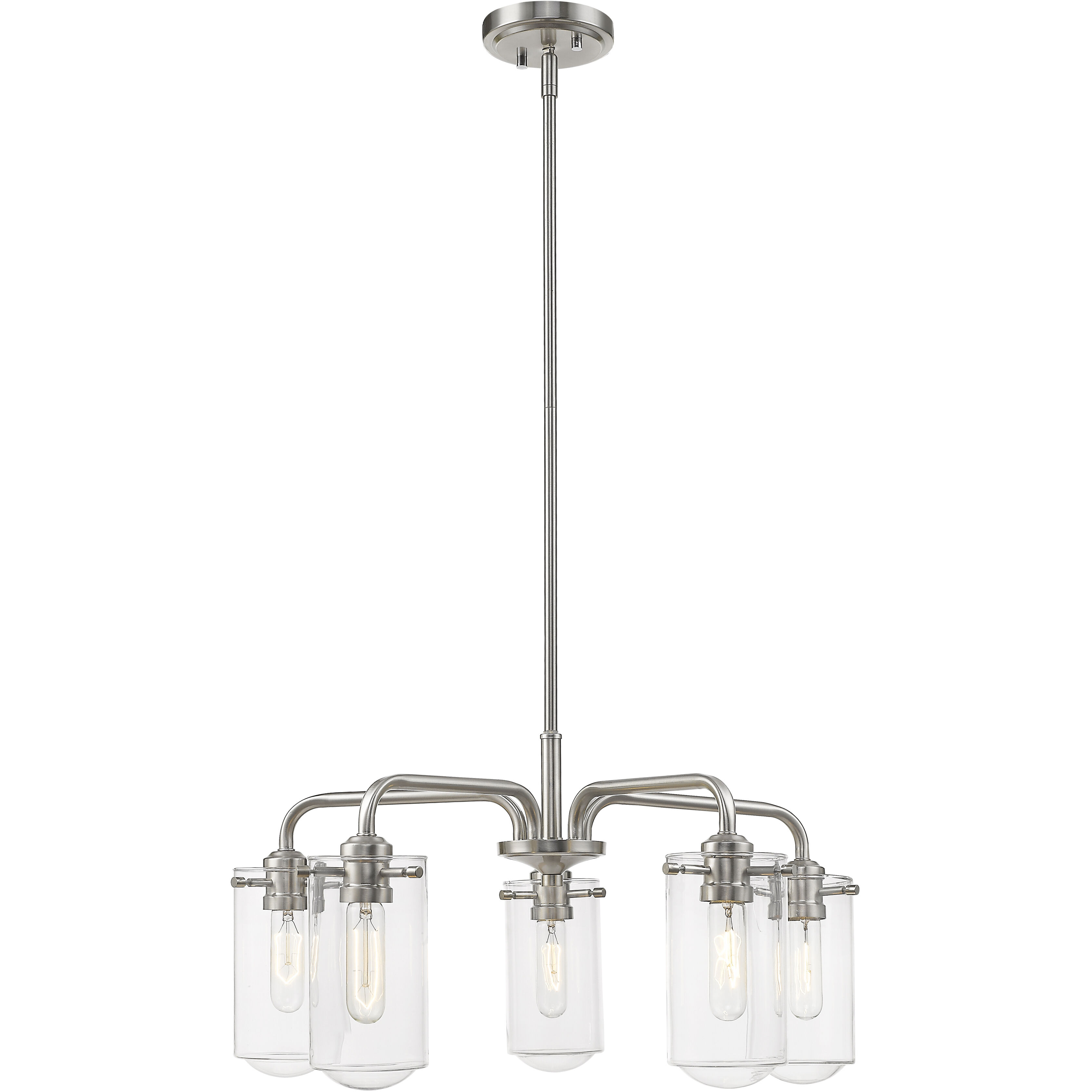 Delaney 5 Light 24 inch Brushed Nickel Chandelier Ceiling Light