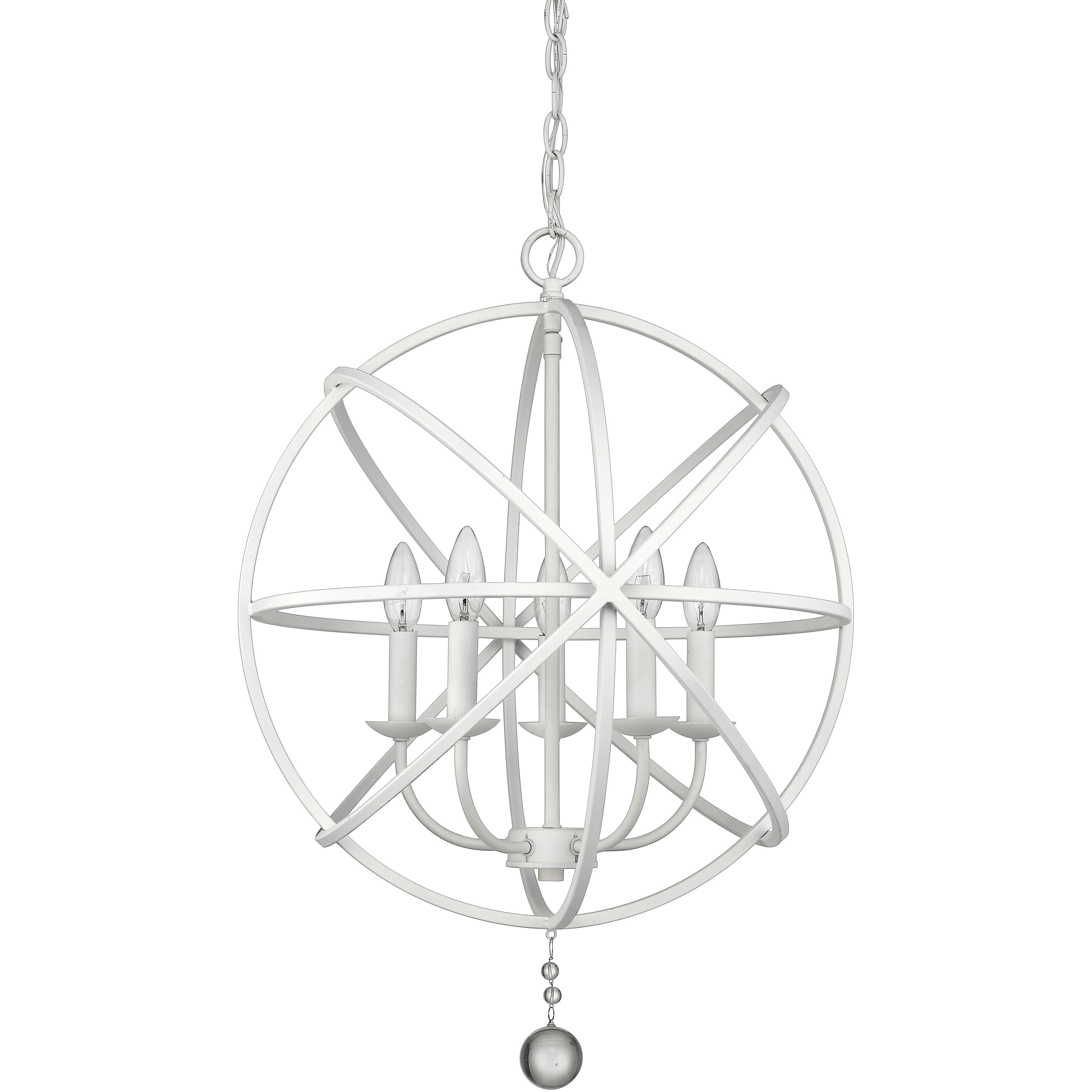 Tull 5 Light 20 inch Matte White Chandelier Ceiling Light