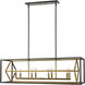 Euclid 8 Light 44 inch Olde Brass and Bronze Linear Chandelier Ceiling Light