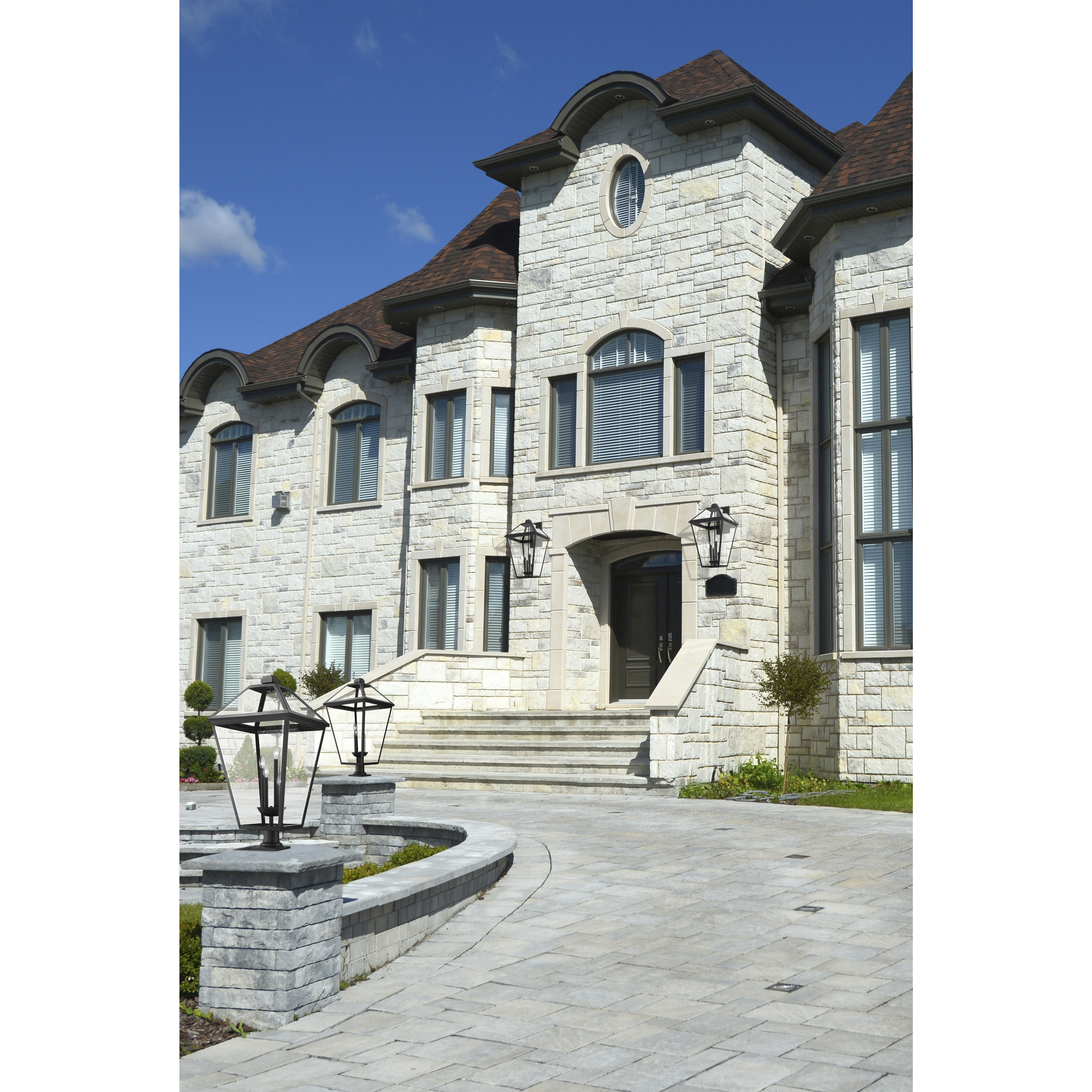 Talbot 4 Light 36.75 inch Black Outdoor Pier Mounted Fixture