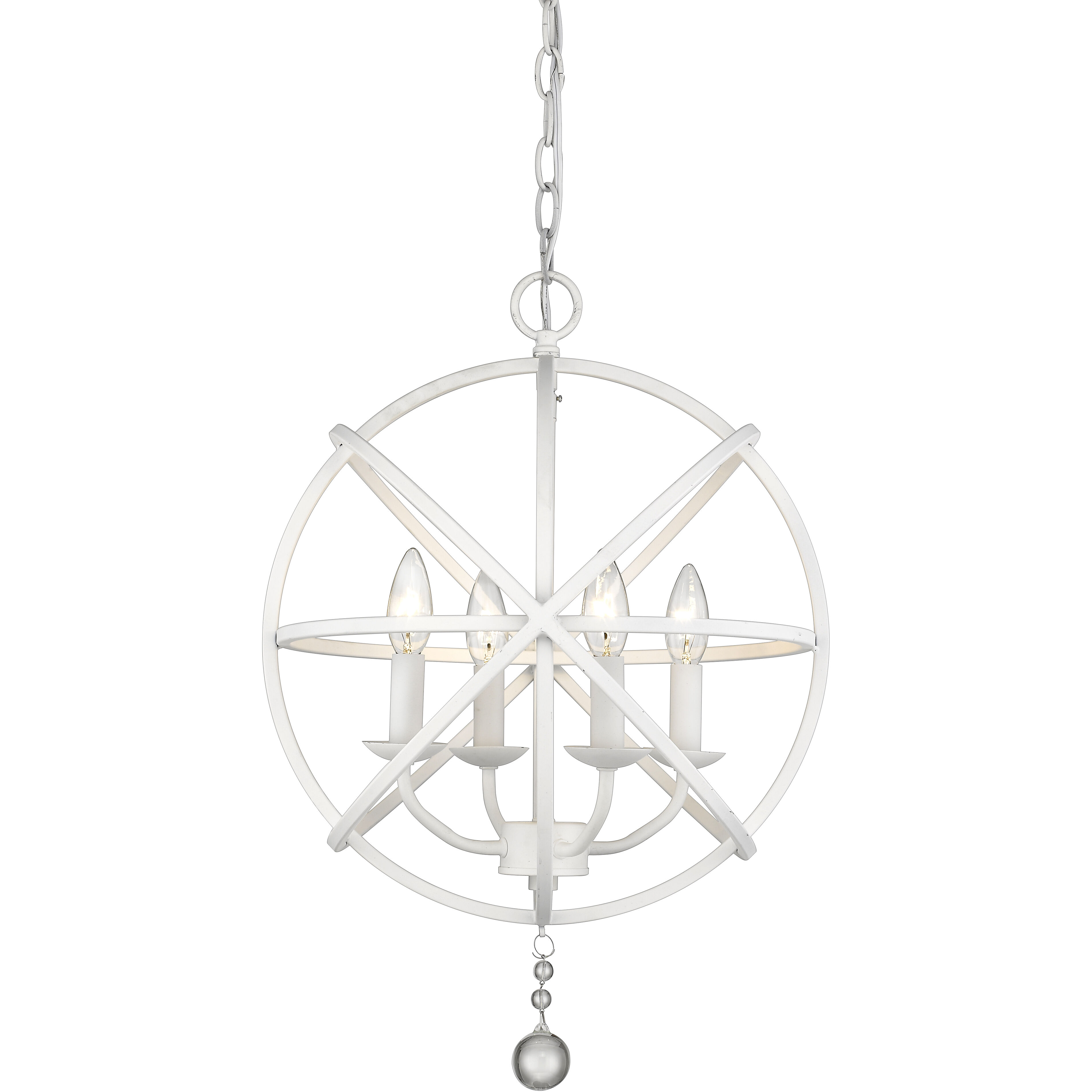 Tull 4 Light 16 inch Matte White Chandelier Ceiling Light