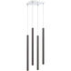 Forest LED 9.5 inch Chrome Chandelier Ceiling Light in 4, Pearl Black Steel, 15