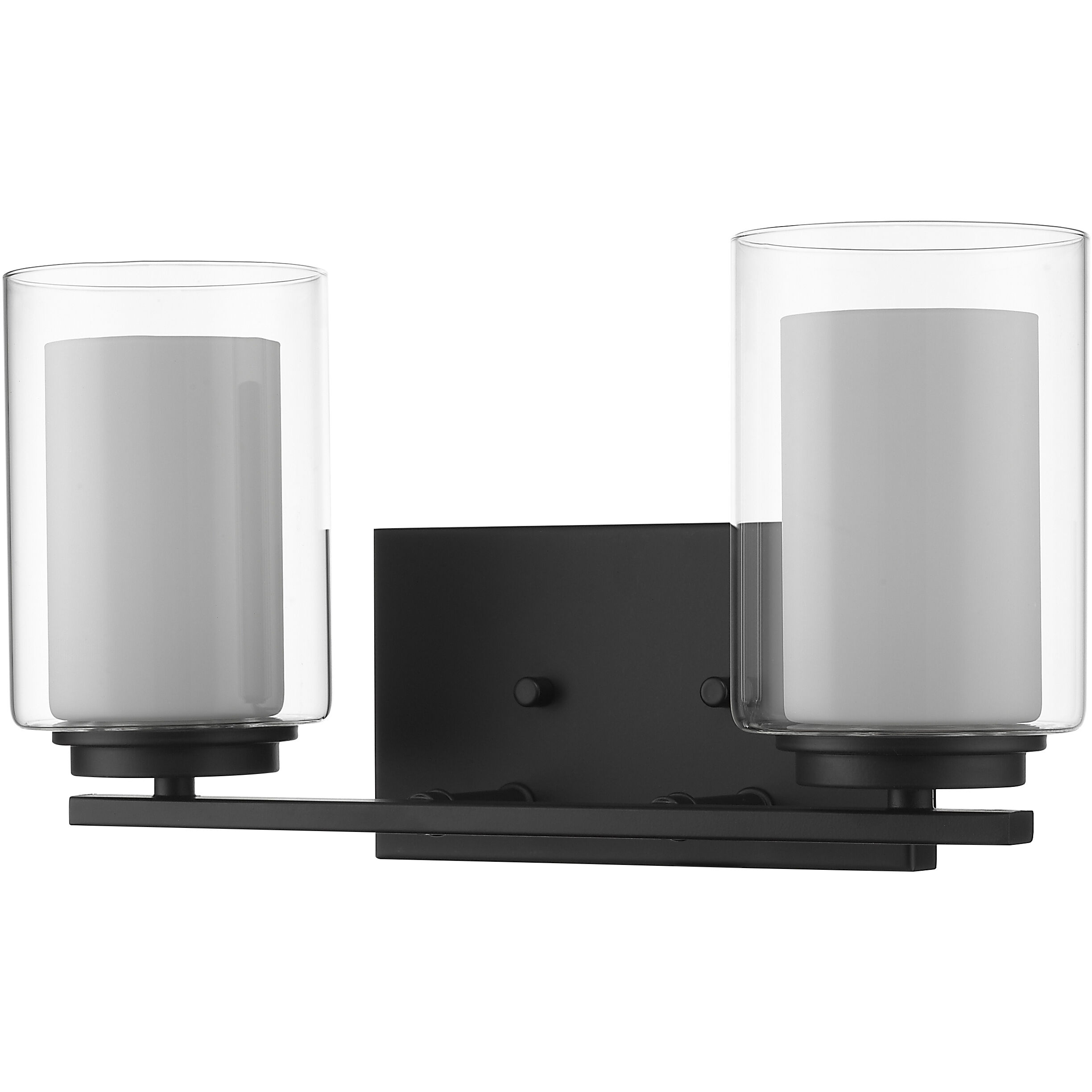 Willow 2 Light 15 inch Matte Black Vanity Wall Light