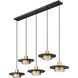Ludo LED 51.5 inch Matte Black and Modern Gold Linear Chandelier Ceiling Light