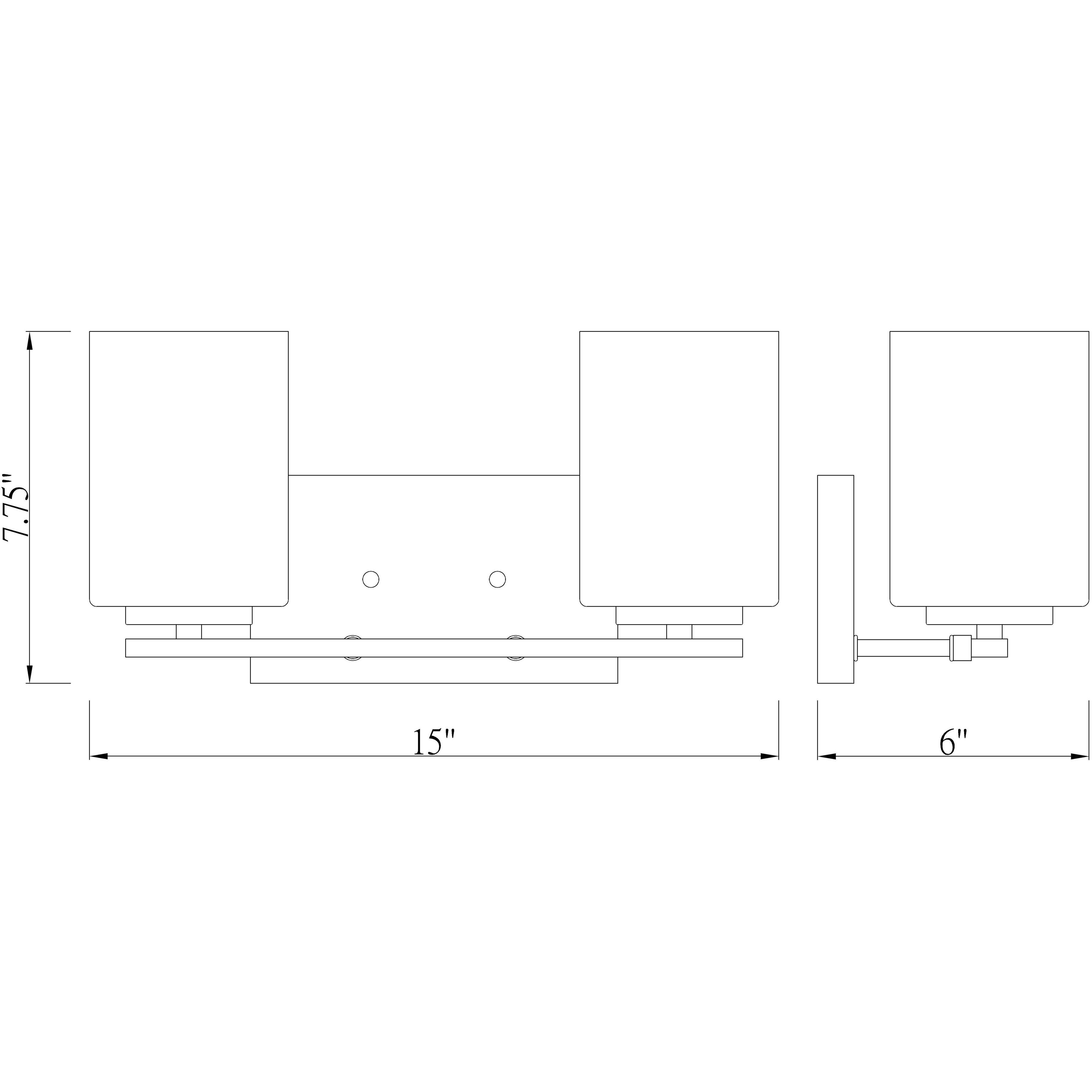 Willow 2 Light 15 inch Matte Black Vanity Wall Light