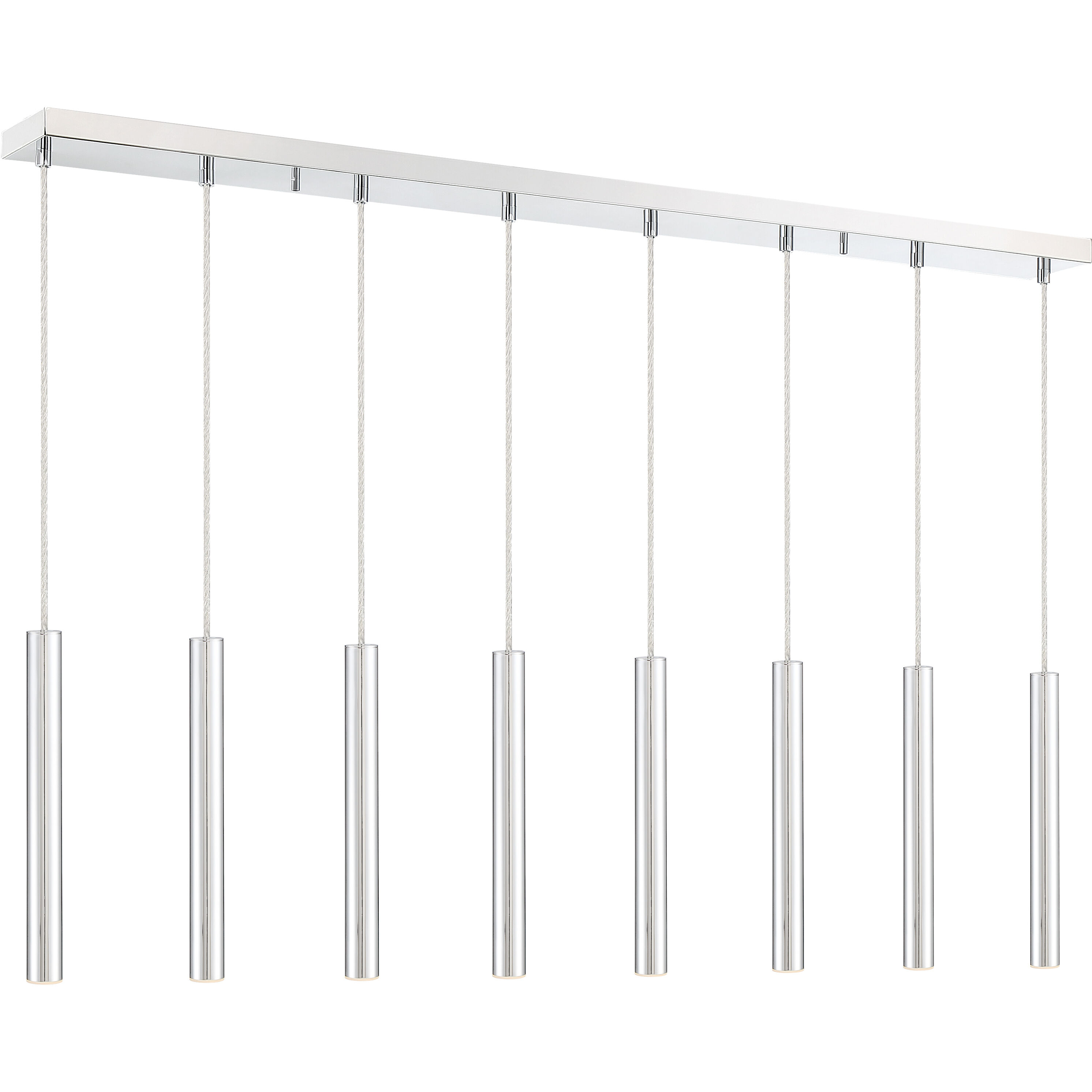 Forest LED 44.25 inch Chrome Linear Chandelier Ceiling Light in 8, 22, Chrome Steel