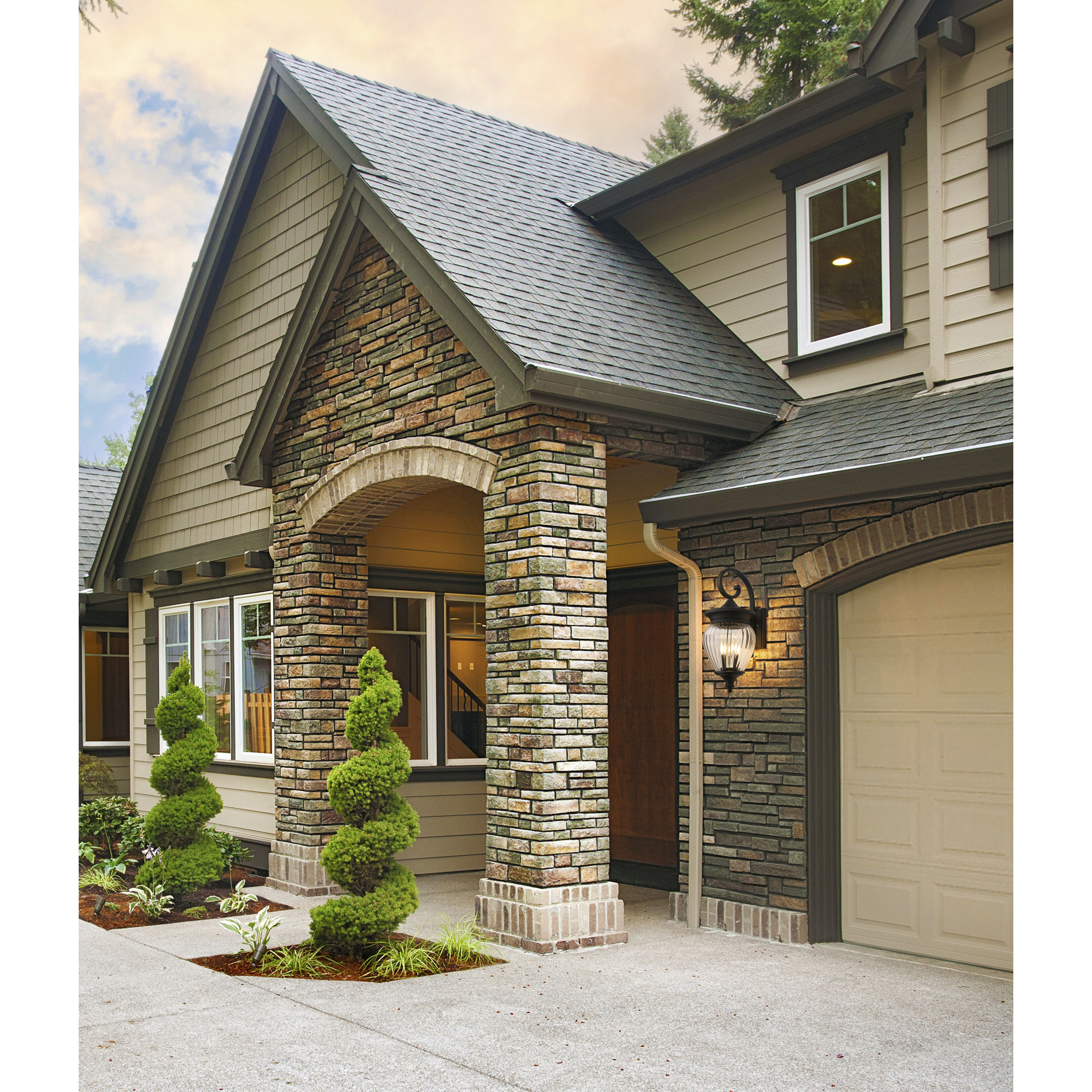 Davina Outdoor Wall Light in Black, G9