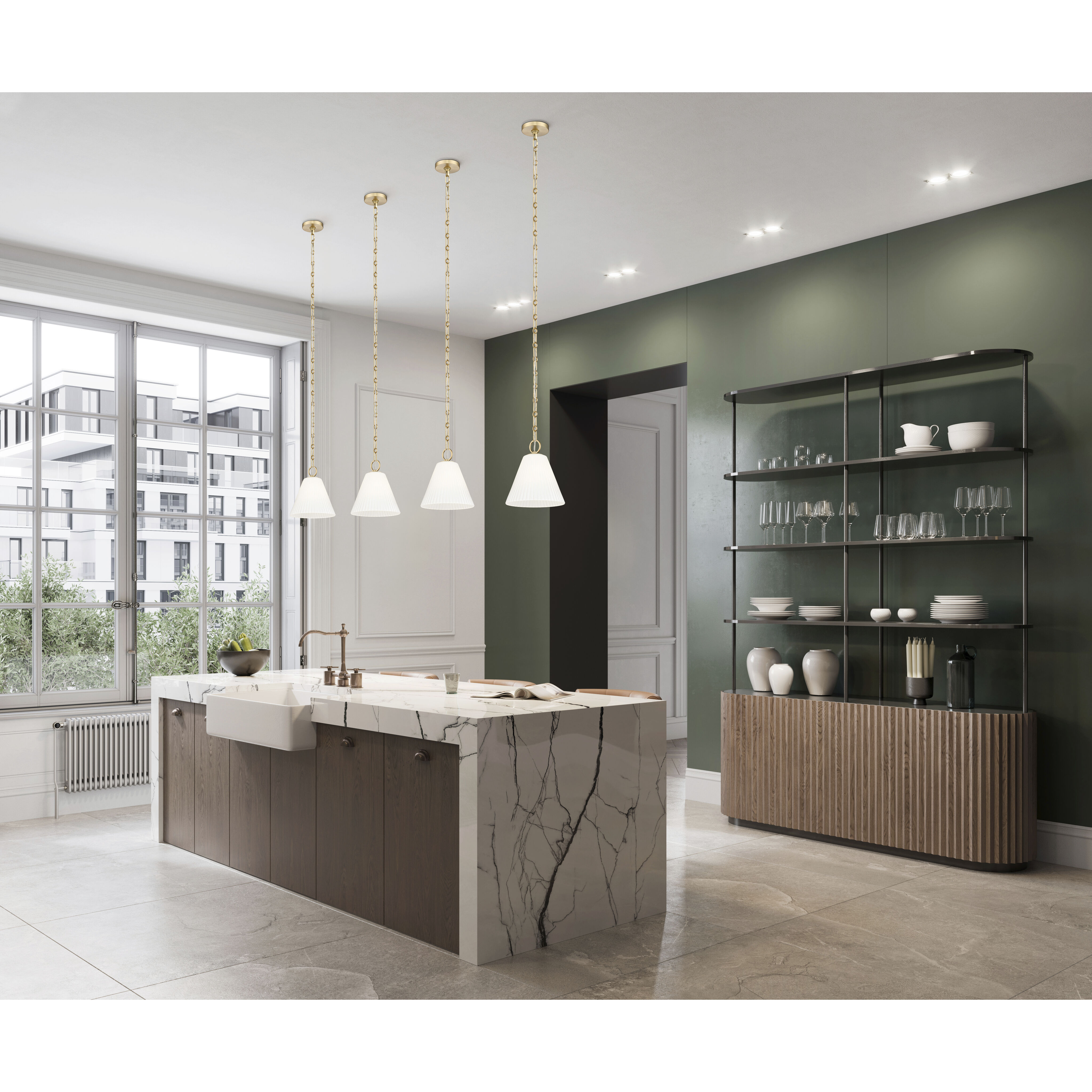 Alaric 1 Light 10 inch Modern Gold Pendant Ceiling Light