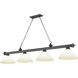 Cordon 4 Light 81.25 inch Bronze Plate Billiard Ceiling Light in Matte Opal Glass
