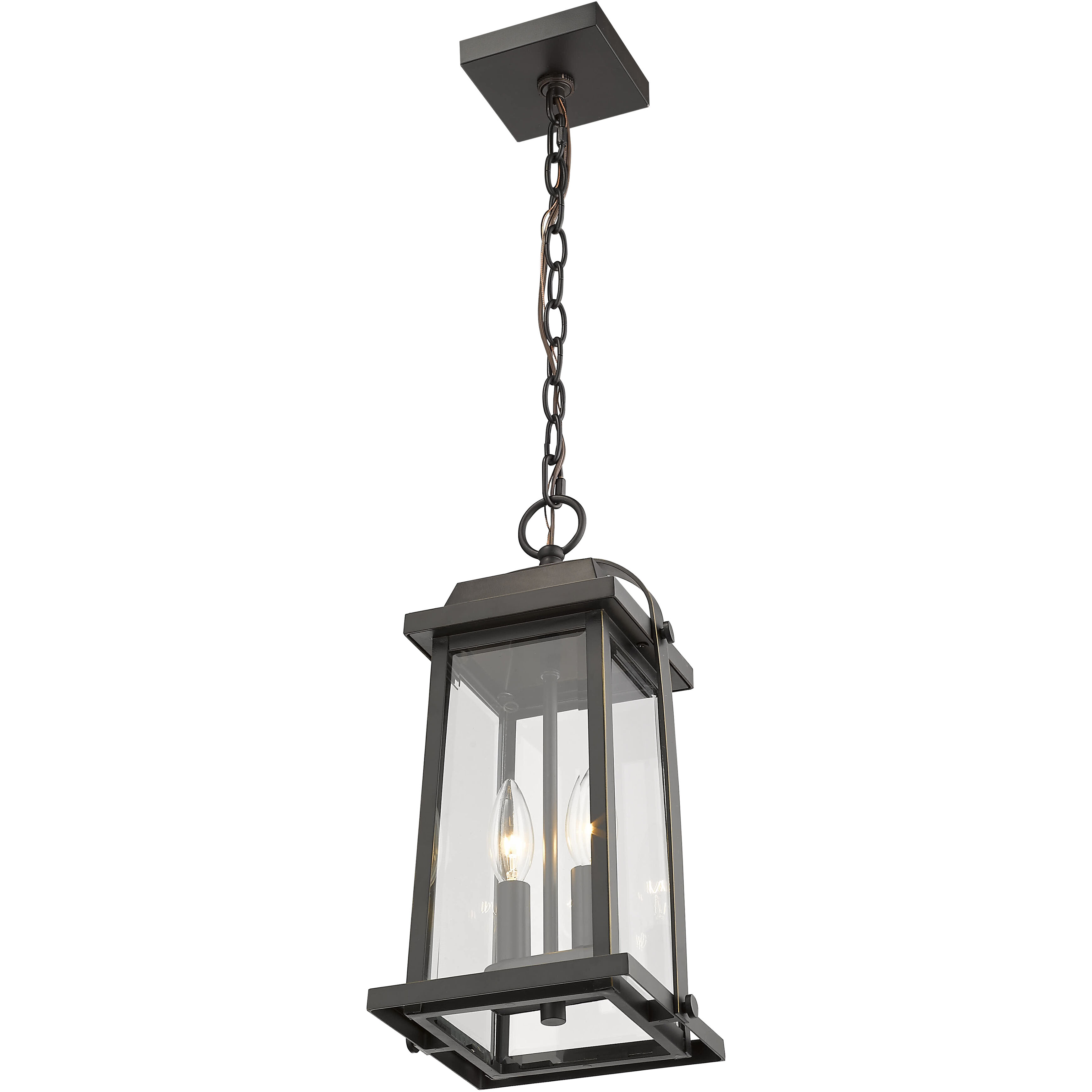 Millworks 2 Light 7.75 inch Oil Rubbed Bronze Outdoor Chain Mount Ceiling Fixture