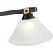 Bronte 3 Light 52.75 inch Matte Black and Rubbed Brass Billiard Light Ceiling Light in White Linen Glass