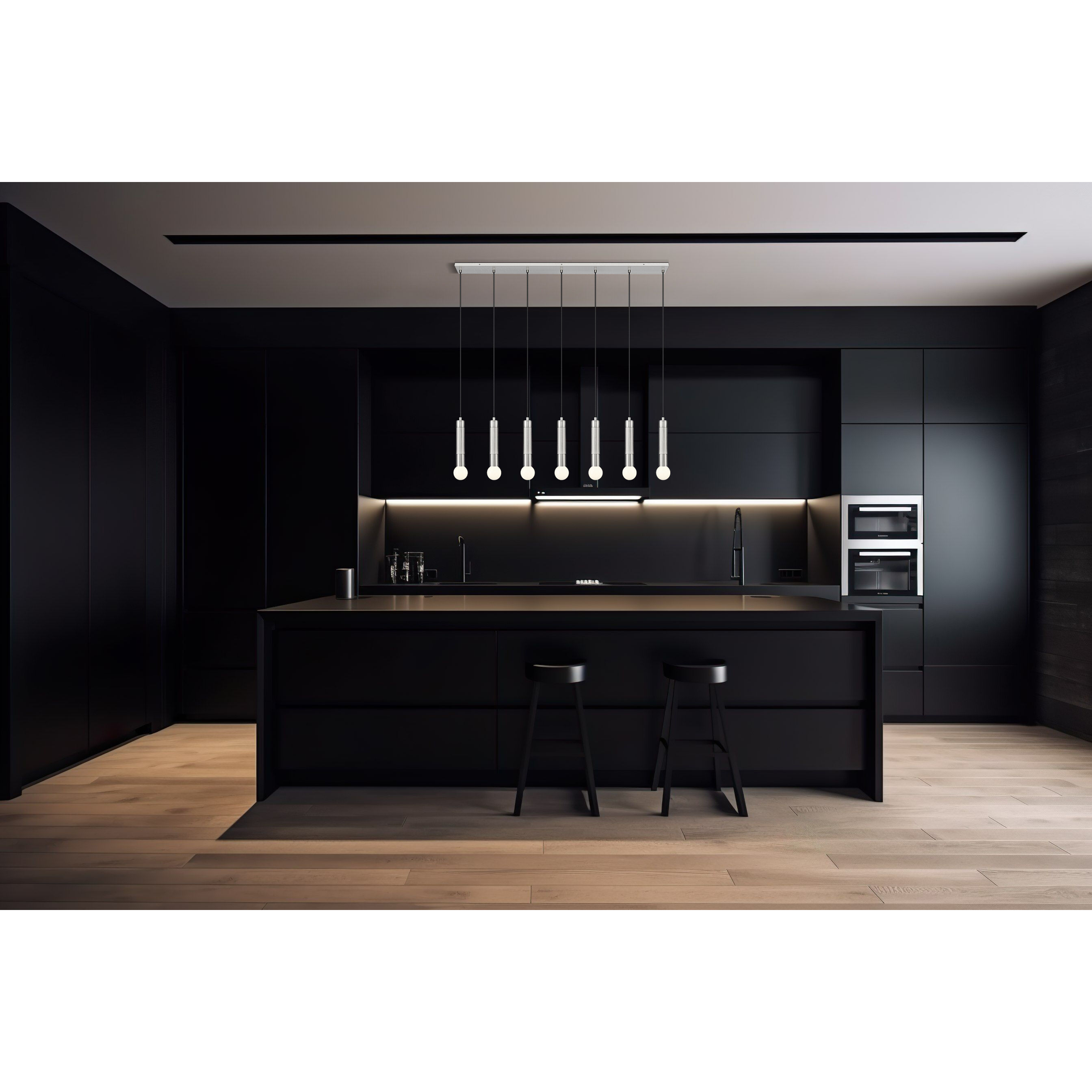 Stari Linear Chandelier Ceiling Light in Brushed Nickel