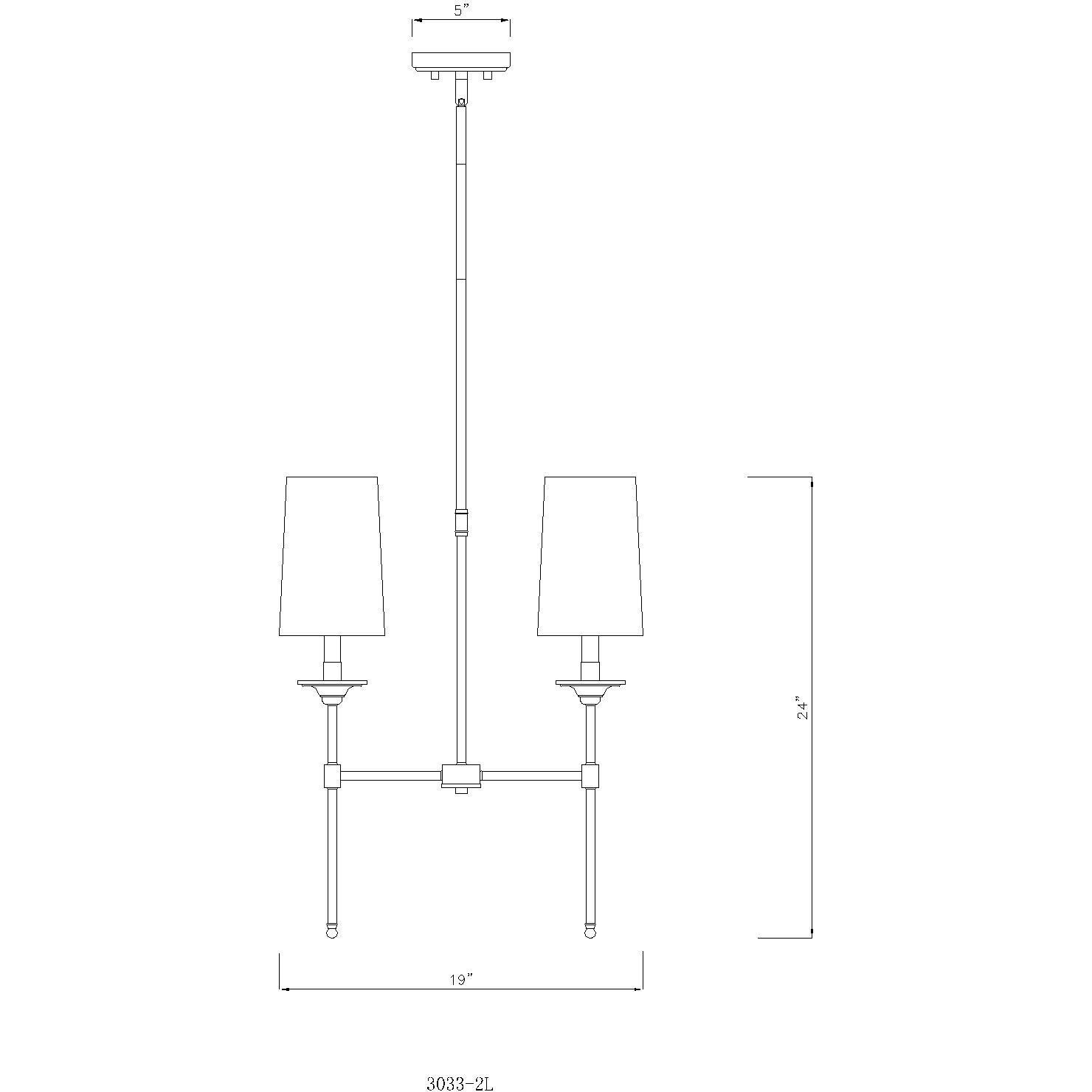 Emily 2 Light 19 inch Rubbed Brass Linear Chandelier Ceiling Light
