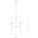Emily 2 Light 19 inch Rubbed Brass Linear Chandelier Ceiling Light