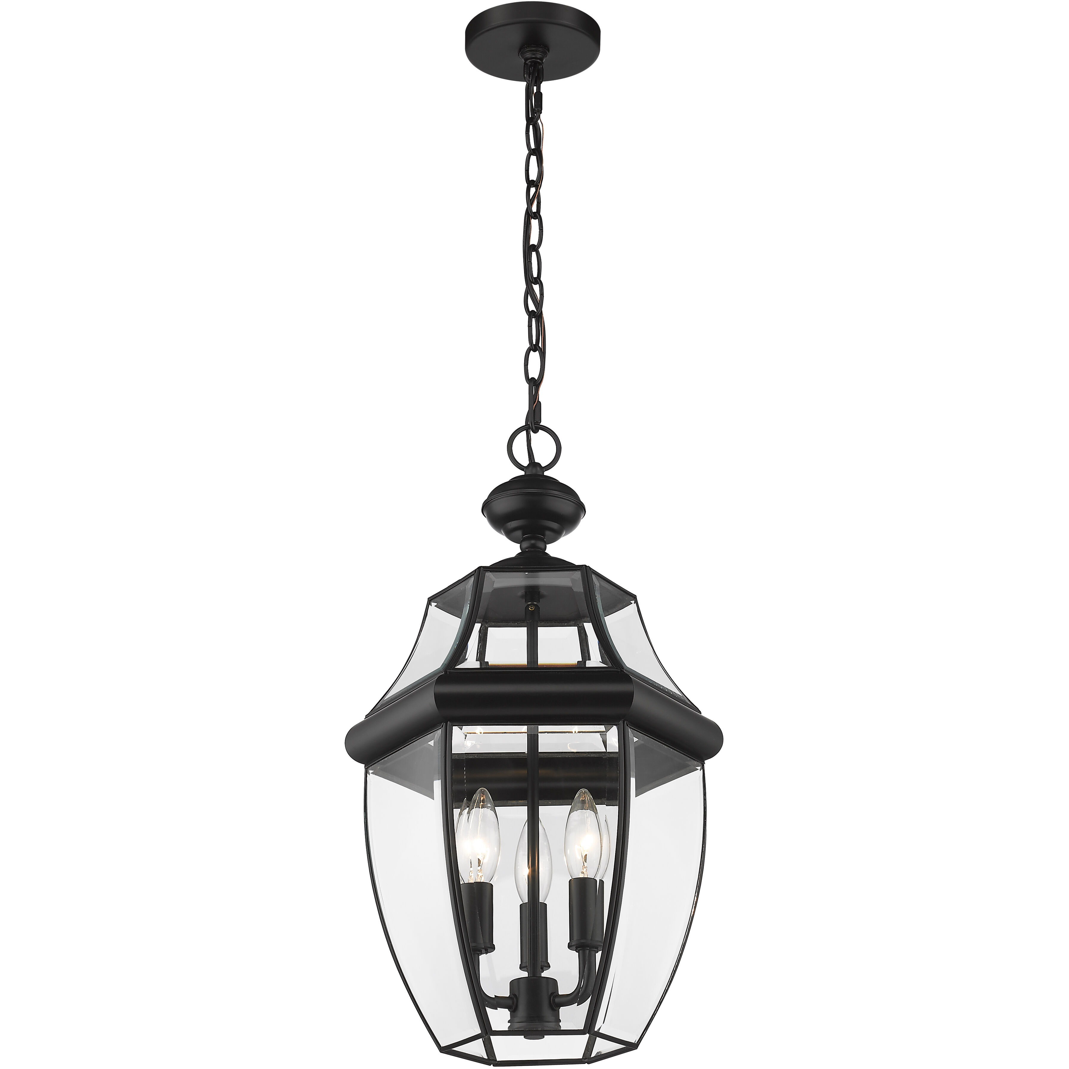 Westover 3 Light 12.25 inch Black Outdoor Chain Mount Ceiling Fixture