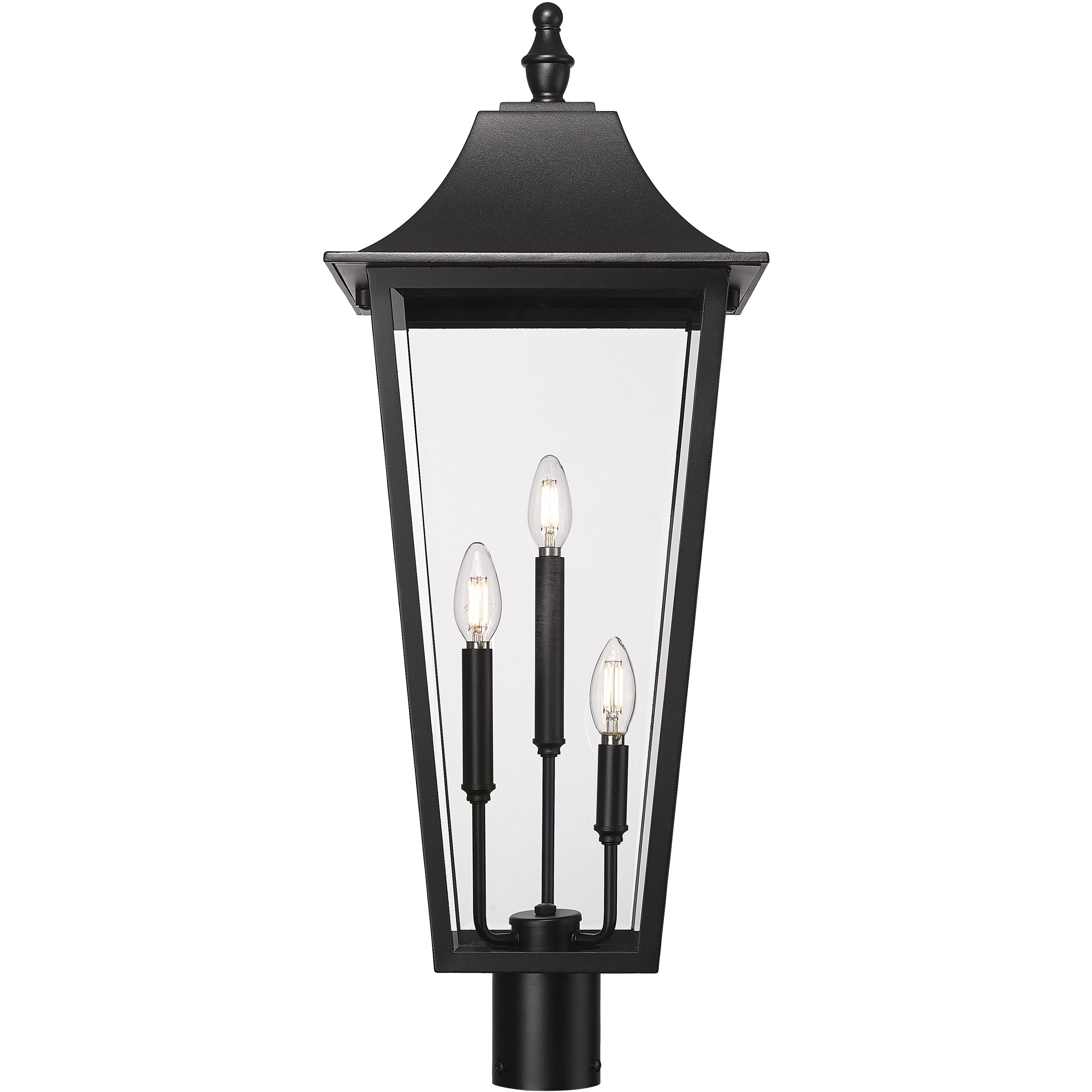 Gannon 3 Light 31.5 inch Black Outdoor Post Mounted Fixture in G9