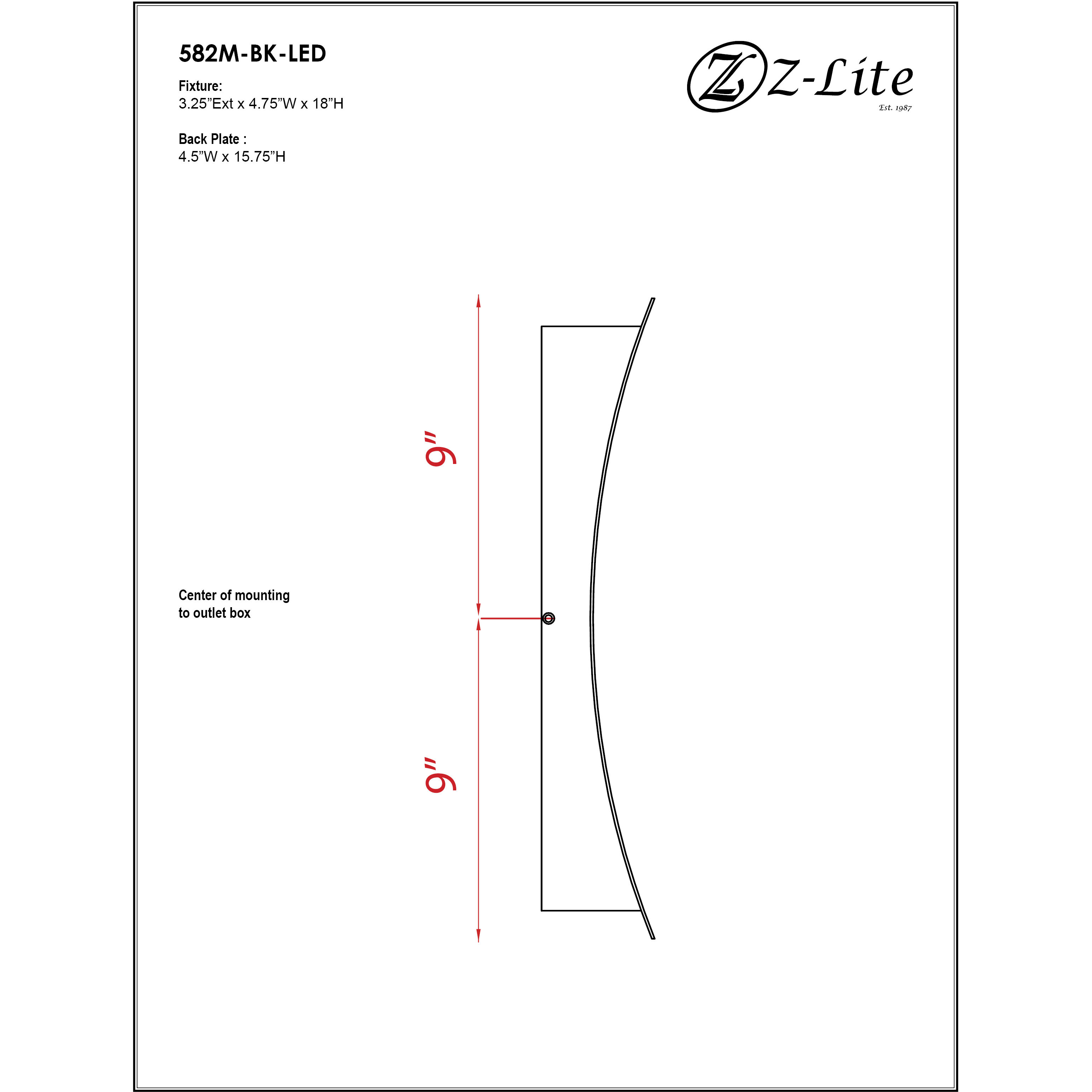 Landrum LED 18 inch Black Outdoor Wall Light