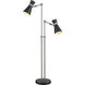 Soriano 56.5 inch 60.00 watt Matte Black and Brushed Nickel Floor Lamp Portable Light