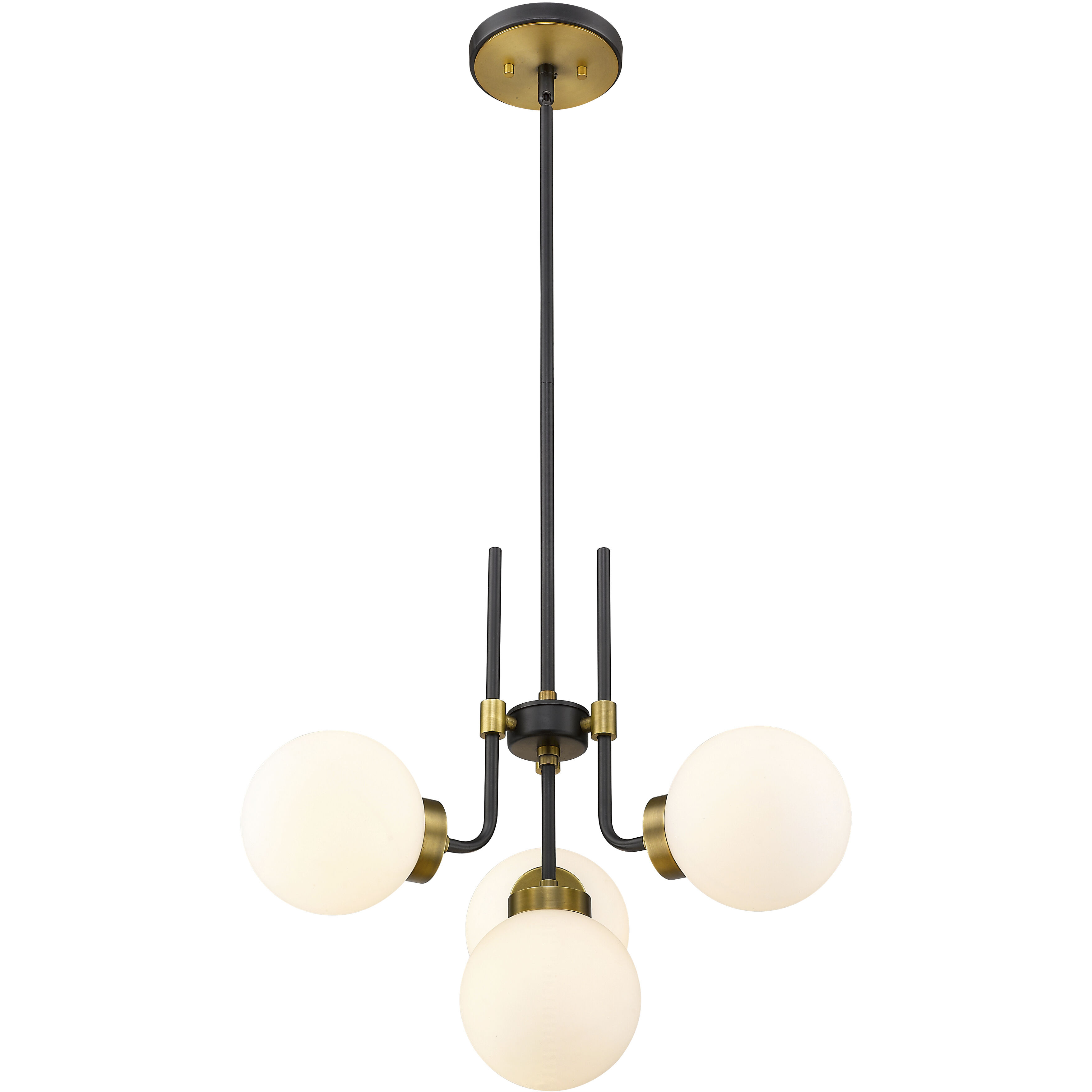 Parsons 4 Light 22 inch Matte Black and Olde Brass Chandelier Ceiling Light