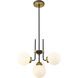 Parsons 4 Light 22 inch Matte Black and Olde Brass Chandelier Ceiling Light