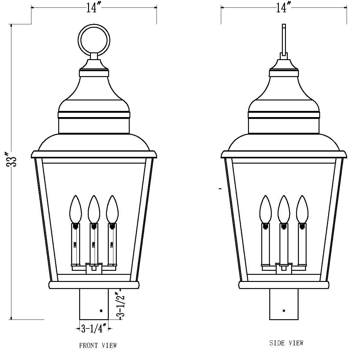 Raphael 4 Light 33 inch Sand Black Outdoor Post Mount Fixture in Soft Sand Black