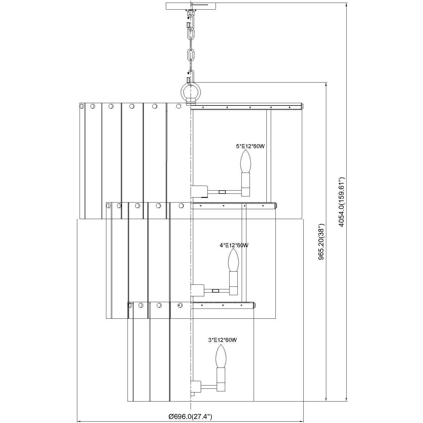 Glacier 12 Light 27.5 inch Modern Gold Chandelier Ceiling Light