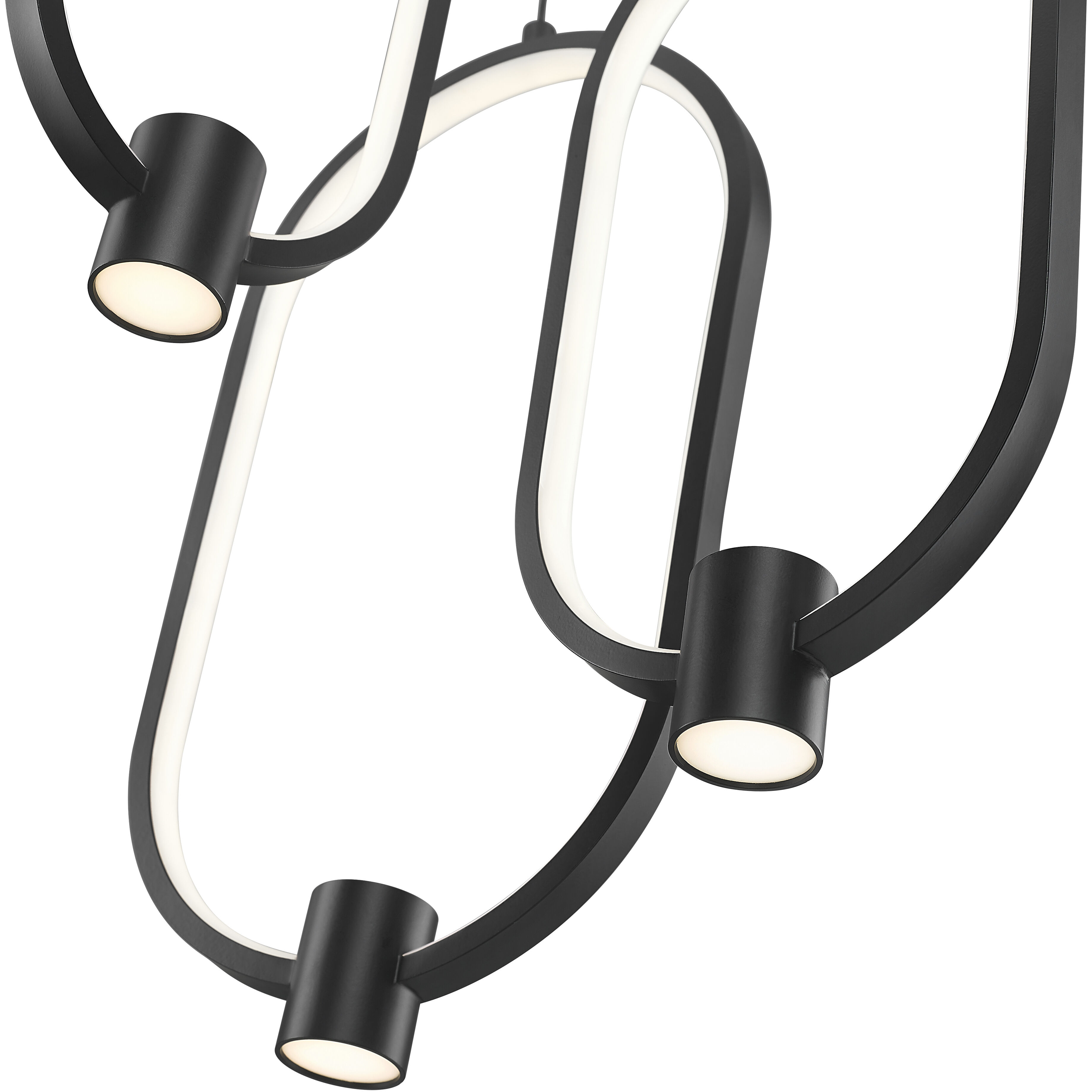 Saros LED 16.25 inch Matte Black Chandelier Ceiling Light