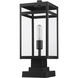 Nuri 1 Light 19.5 inch Black Outdoor Pier Mounted Fixture