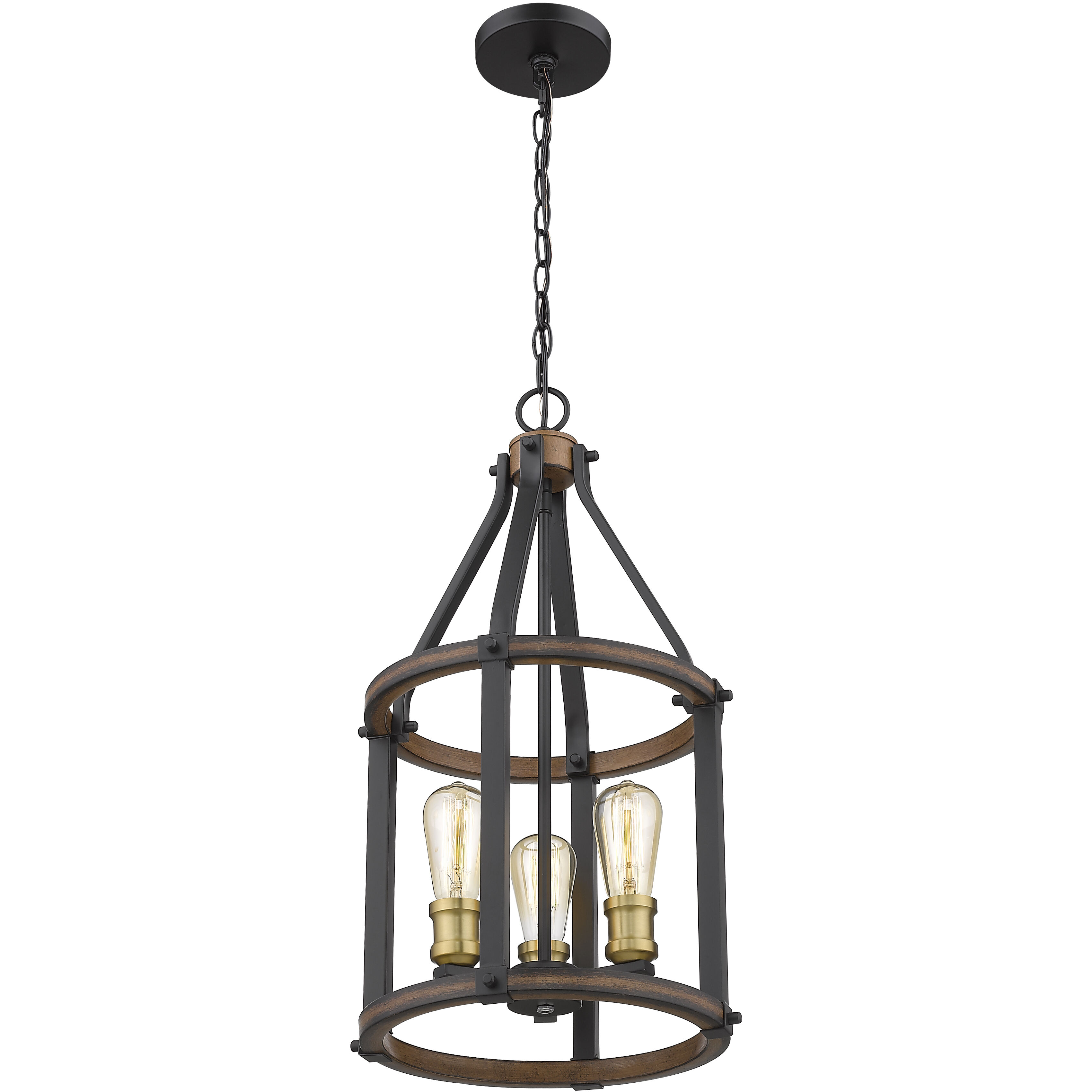 Kirkland 3 Light 12 inch Rustic Mahogany Pendant Ceiling Light