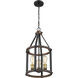 Kirkland 3 Light 12 inch Rustic Mahogany Pendant Ceiling Light