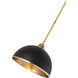 Landry 1 Light 14 inch Matte Black and Rubbed Brass Pendant Ceiling Light