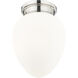 Gideon 1 Light 10 inch Polished Nickel Flush Mount Ceiling Light