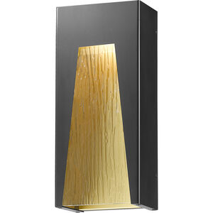 Millenial LED 18 inch Black Gold Outdoor Wall Light