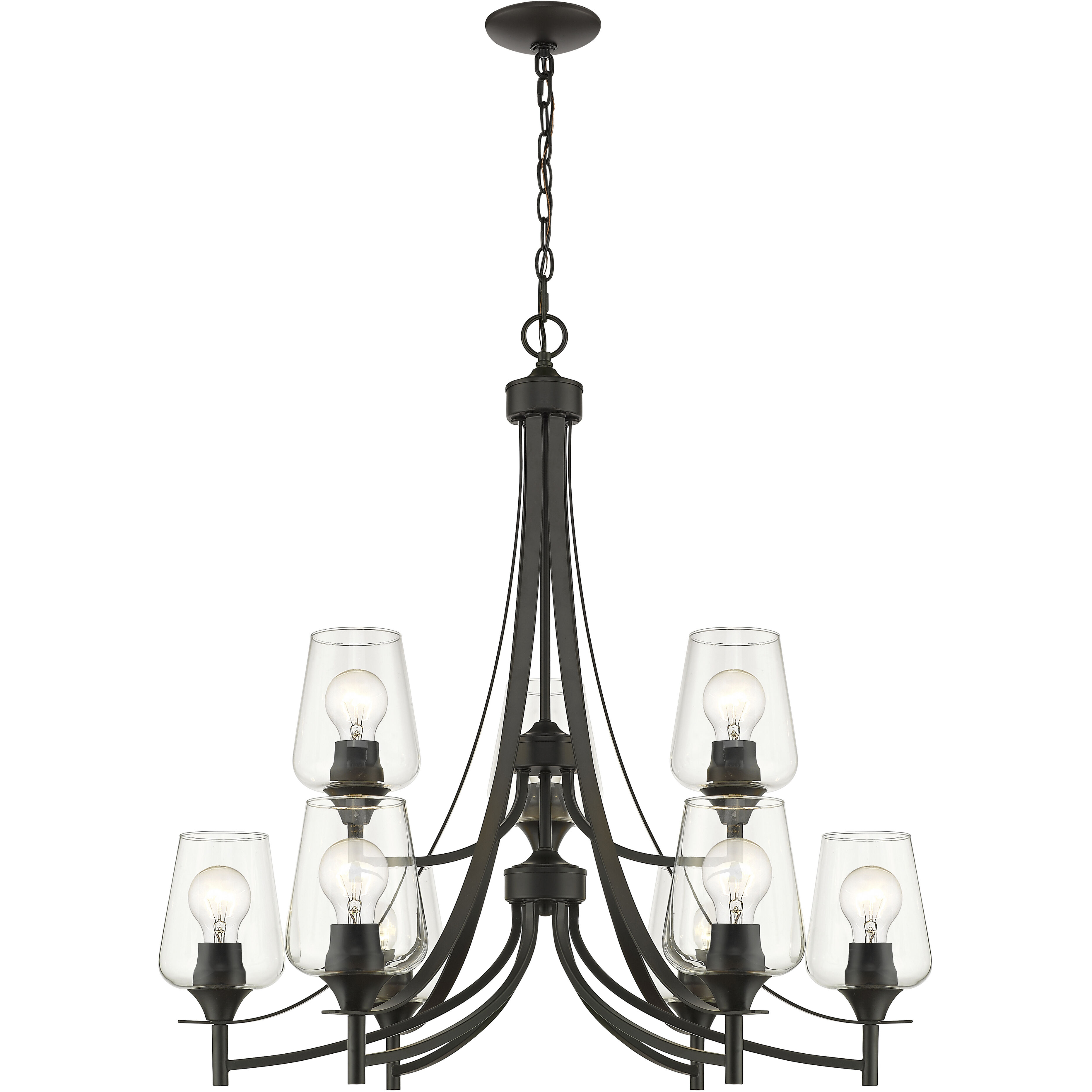 Joliet 9 Light 31 inch Matte Black Chandelier Ceiling Light
