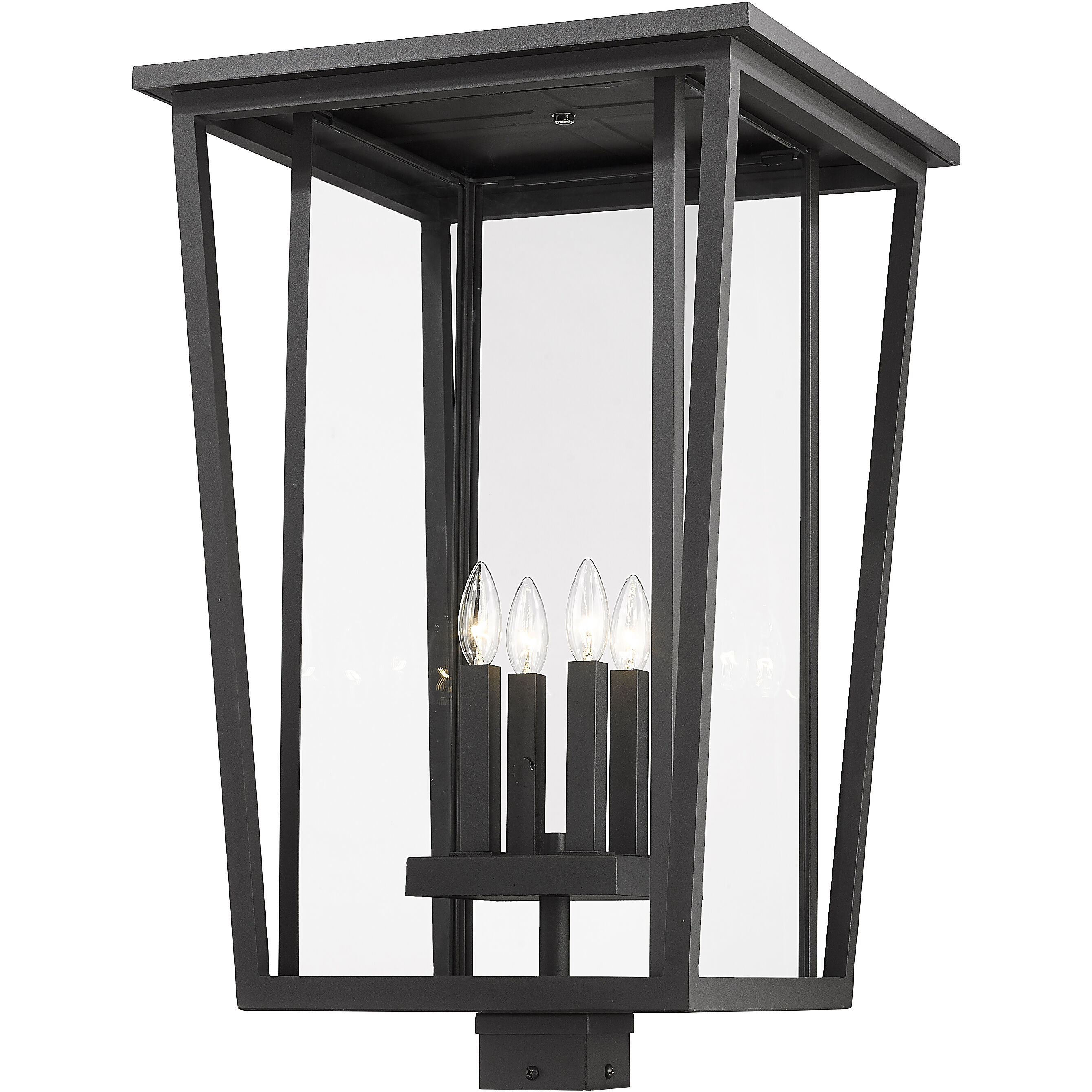 Seoul 4 Light 29.25 inch Black Outdoor Post Mount Fixture