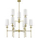 Emily 9 Light 38 inch Rubbed Brass Chandelier Ceiling Light