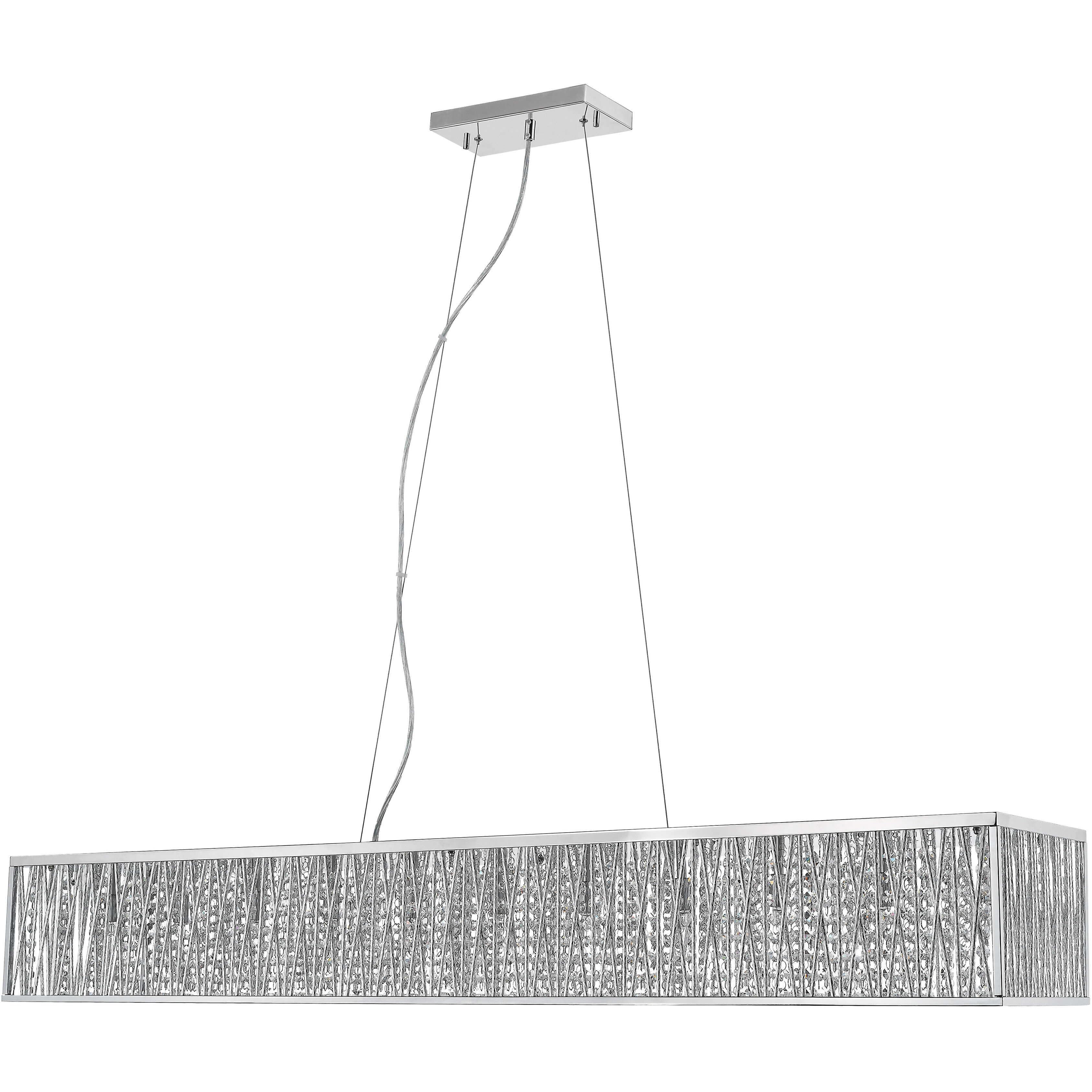 Terra 11 Light 56.5 inch Chrome Billiard Light Ceiling Light