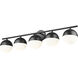 Realm Sphere 5 Light 40 inch Matte Black Bath Vanity Wall Light