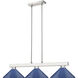 Cobalt 3 Light 46 inch Brushed Nickel Billiard Ceiling Light in Navy Blue