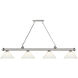 Cordon 4 Light 81.25 inch Brushed Nickel Billiard Ceiling Light in Matte Opal Glass