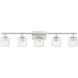 Landon 5 Light 42 inch Brushed Nickel Vanity Wall Light