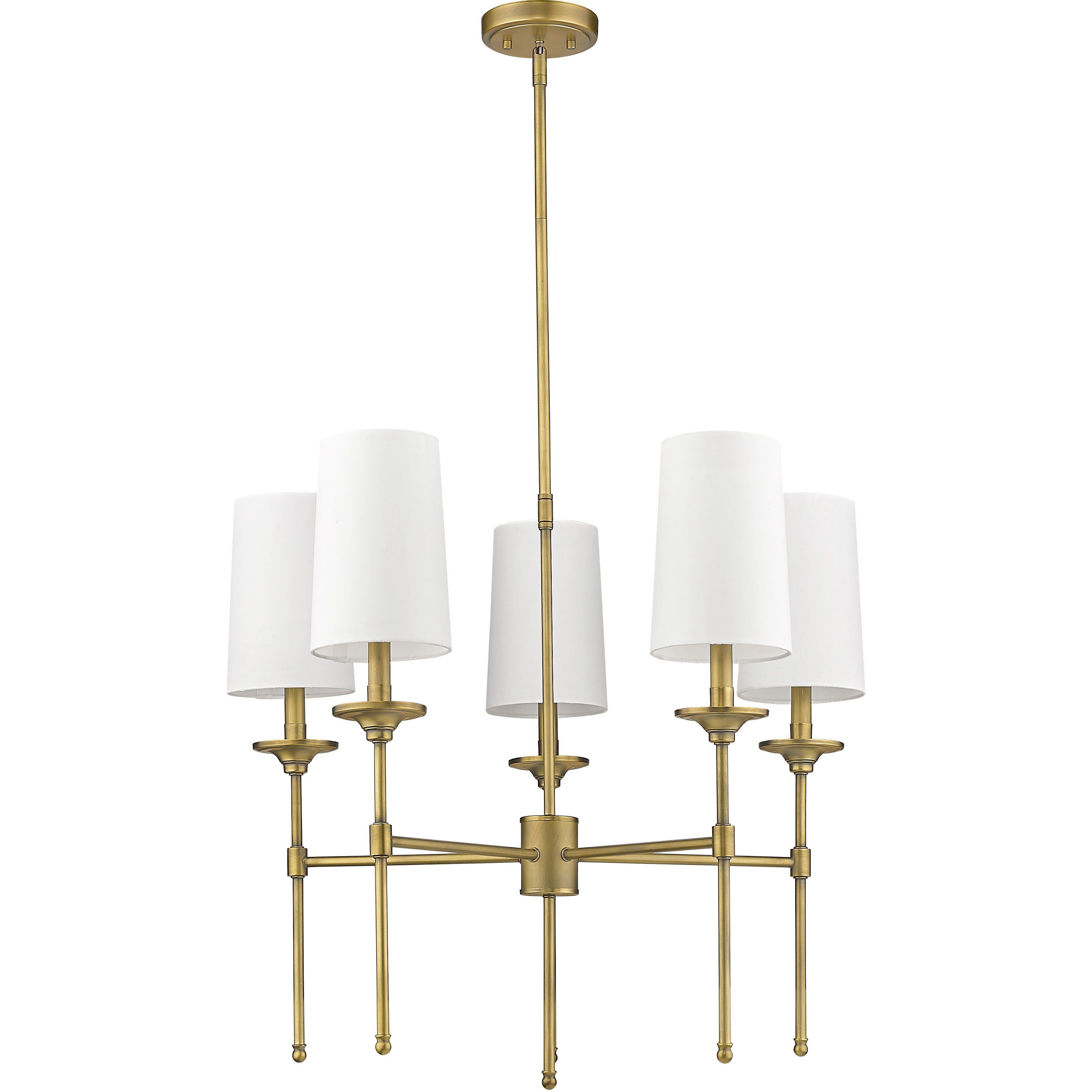 Emily 5 Light 28 inch Rubbed Brass Chandelier Ceiling Light