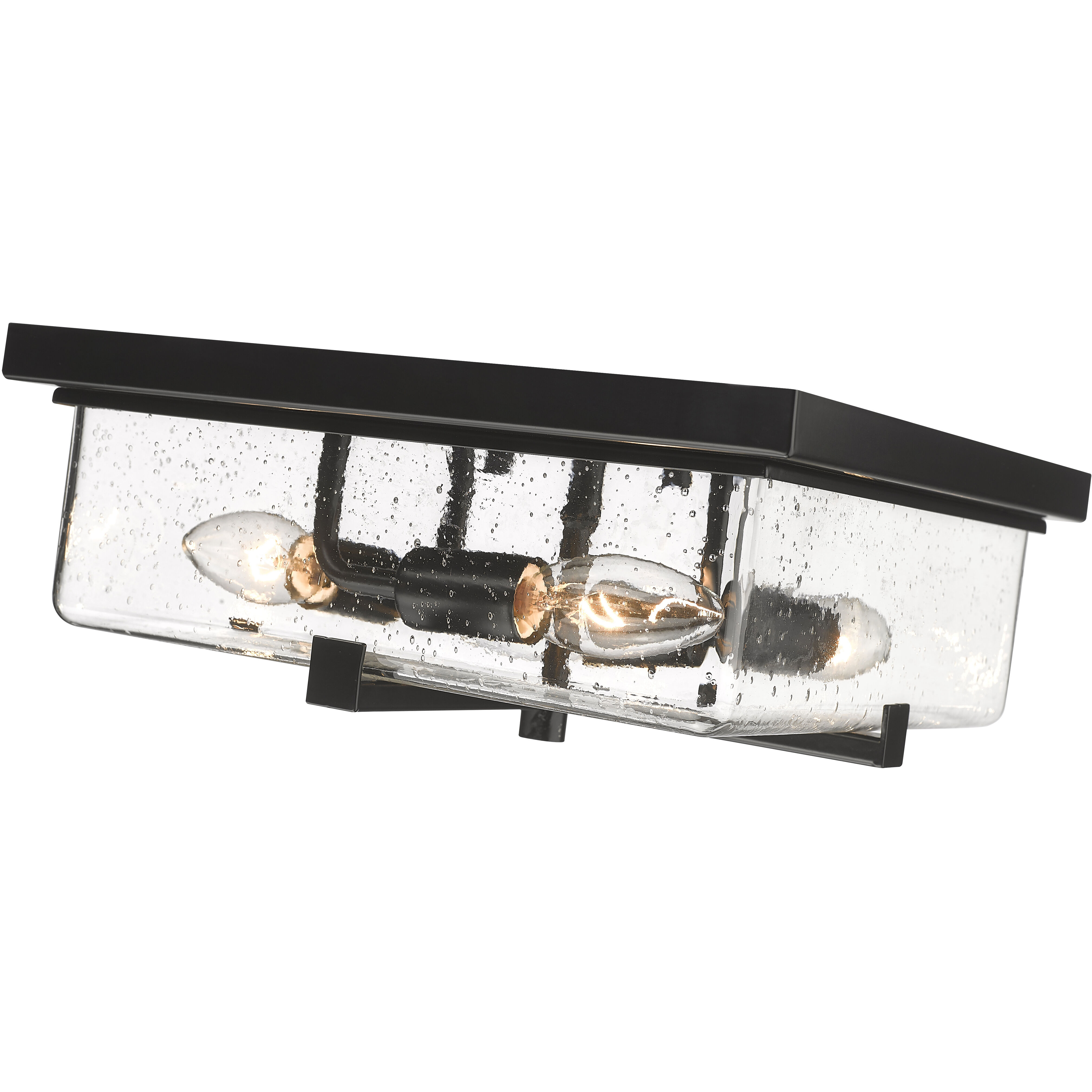 Sana 4 Light 12 inch Black Outdoor Flush Mount