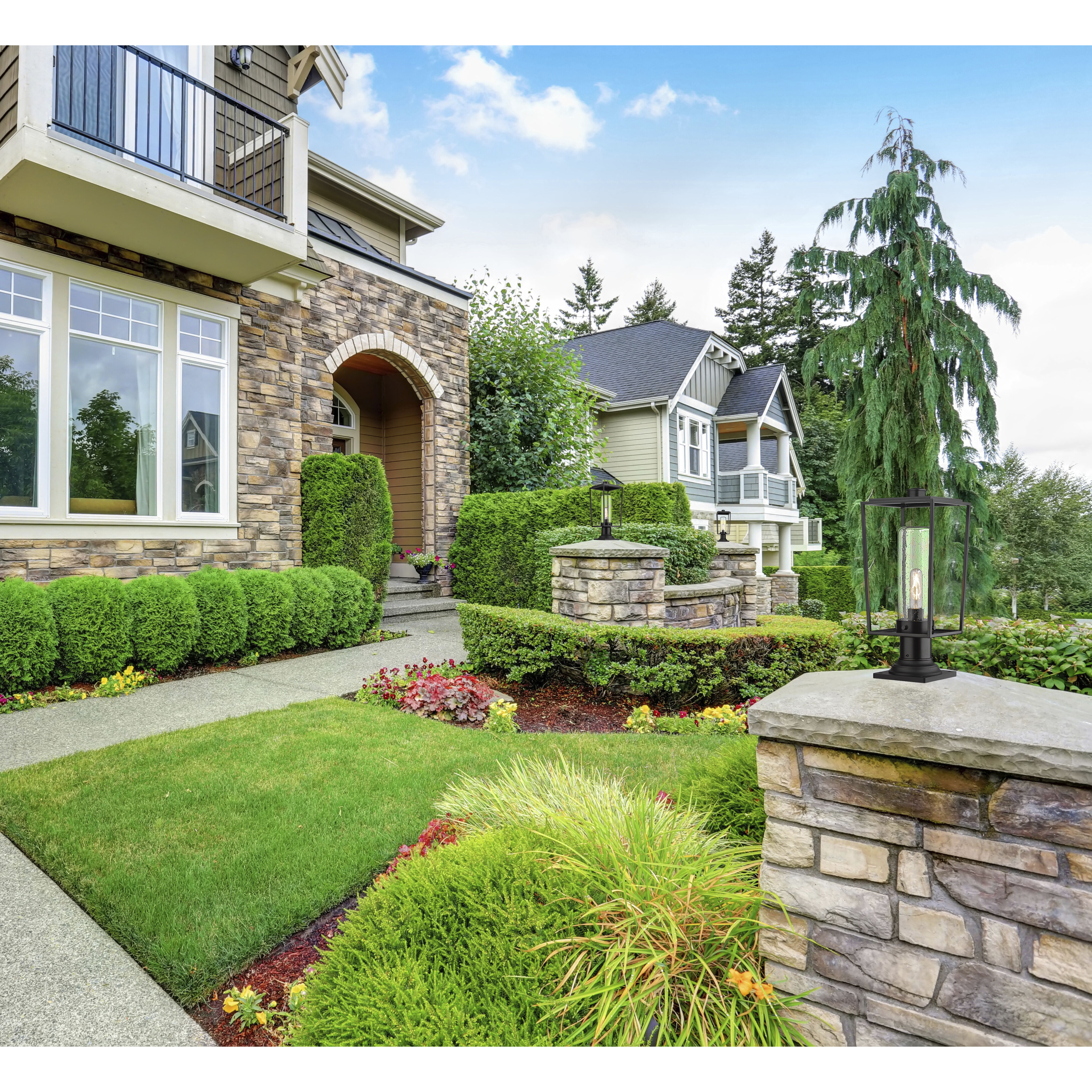 Sheridan 1 Light 19.5 inch Black Outdoor Pier Mounted Fixture